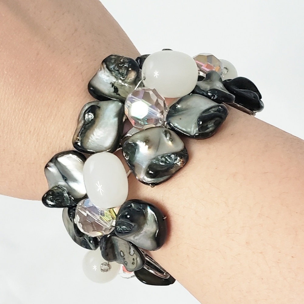 Mother of Pearl Cuff Bangle Bracelet